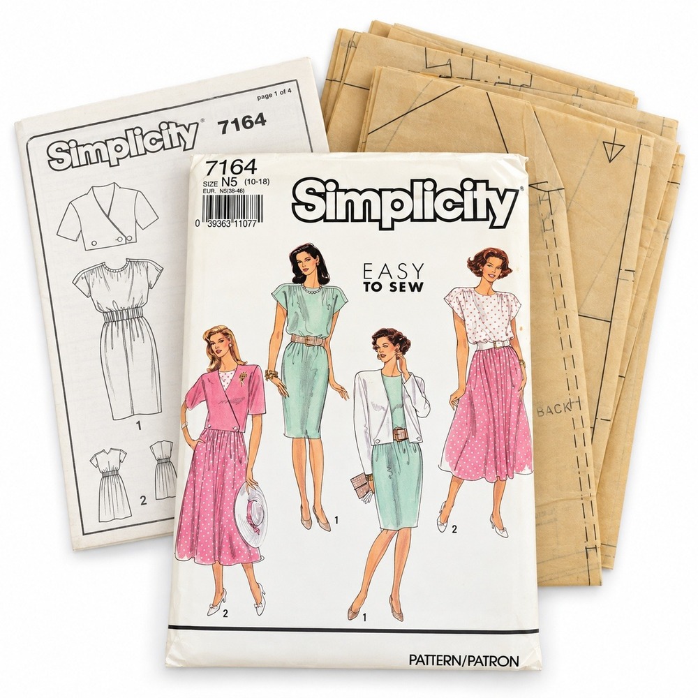 Simplicity 7164 Sewing Pattern Misses 10-18 Multicolor Good 90s Dress Jacket